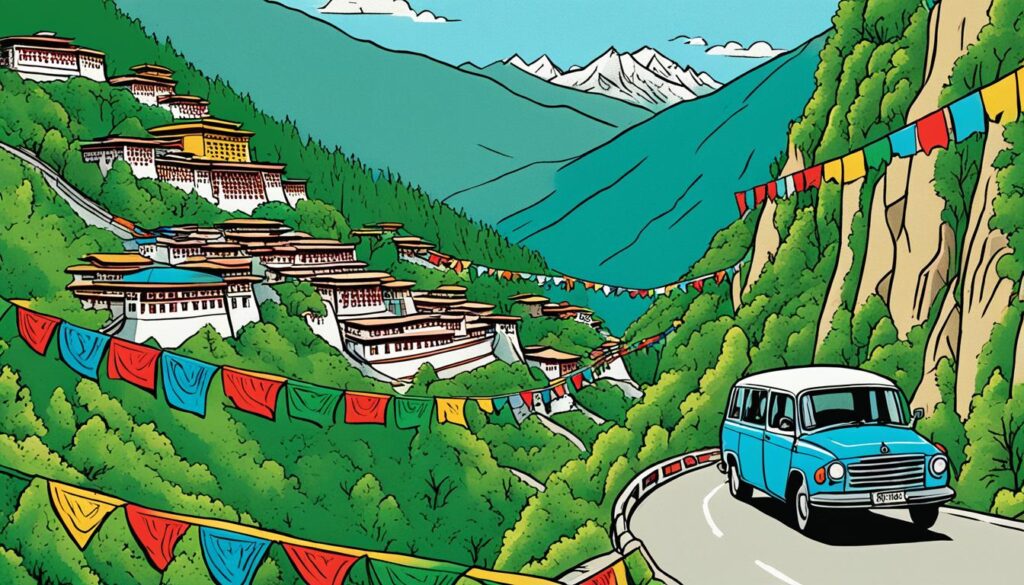 Straßenverkehr in Bhutan