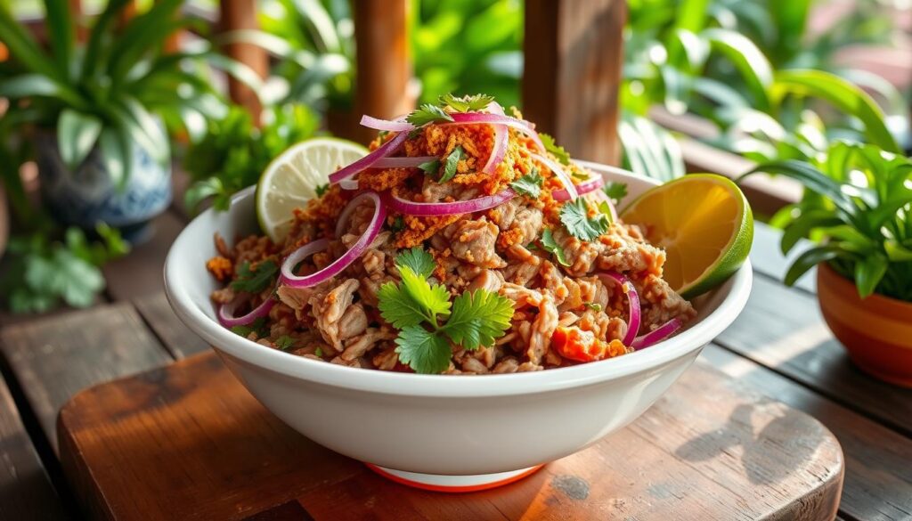 Larb Moo, thailändischer Hackfleischsalat