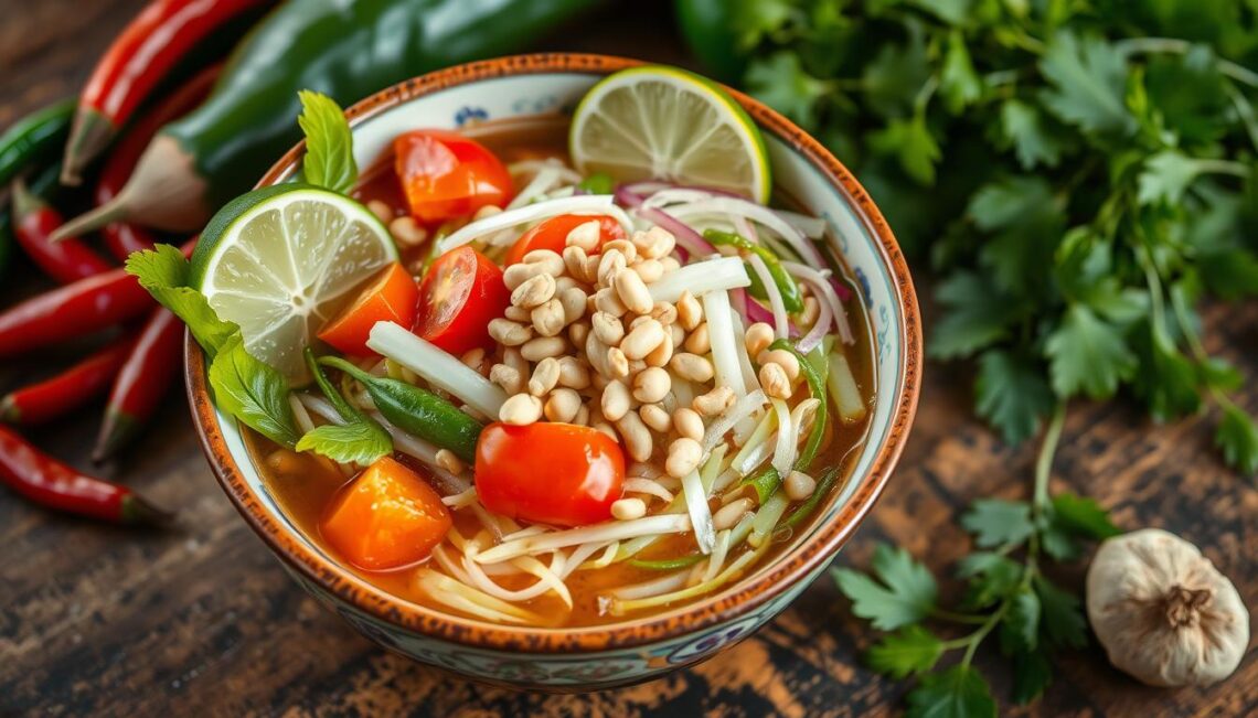 Som Tam (ส้มตำ): Thailändischer Papaya-Salat