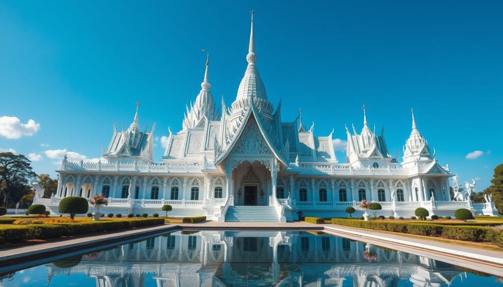 Weiße Farbe des Wat Rong Khun Tempels